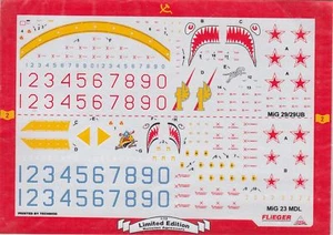 Decals Flieger Revue Russische Agressor-Staffel MiG-29/29UB und MiG-23 MDL 1:72 - Picture 1 of 2