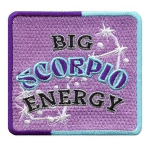 Big Scorpio Energy Patch Constellation Zodiac Box Embroidered Iron On - Picture 1 of 2
