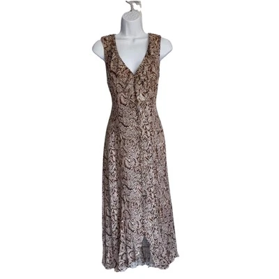 Vtg Y2K Victoria's Secret Moda International Animal Print Ruffle Maxi Dress 12 - Image 1 of 4