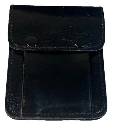 Men’s Belt Pouch/Wallet Handmade Black Leather - Image 1 of 4