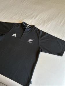 Vintage Adidas All Blacks Men's Medium New Zealand Rugby 2001 Jersey Shirt Y2K - Picture 1 of 14