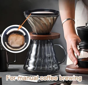 Kaffeefiltertrichter wiederverwendbar konisch leicht zu reinigen tragbar aus Edelstahl - Bild 1 von 7