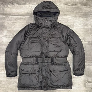 Ralph Lauren Etiqueta Negra Utilidad Abajo Capucha Cinturón Puffer Anorak Abrigo Gris Raro XL - Imagen 1 de 16