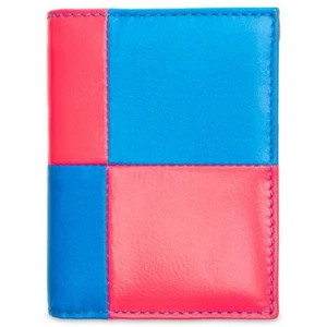 CDG COMME DES GARCONS SA0641FS FLUO SQUARES WALLET PINK/BLUE New In Box Sold Out - Picture 1 of 6
