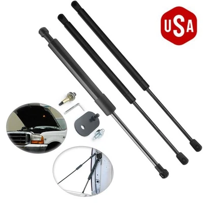 For 99-07 Ford F-250/350 Super Duty Front Hoods+Rear Tailgate Gas Struts Shocks Foto 1 de 4