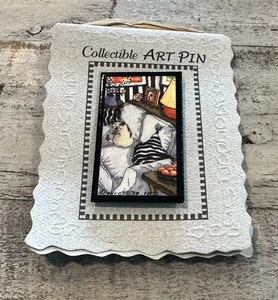 Vtg SUSAN CHAUVET Collectible Art Pin The Table Top Series NEW - Picture 1 of 3