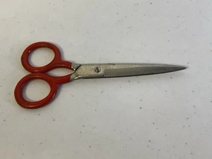 Small 5” Scissors With Red Rubber Handles. Vintage. See Photos For Exact Details - Picture 1 of 7