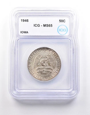 1946 Iowa Commemorative Half Dollar MS65 ICG *5165 - Image 1 of 3