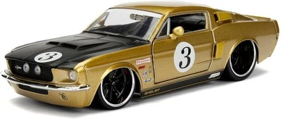 Jada 1:24 Big Tempo Muscolo - 1967 Shelby GT500-Gold e Nero Hood Pressofuso Auto - Immagine 1 di 3