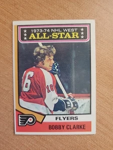 1974-75 Topps Hockey #135 - Bobby Clarke AllStar -Philadelphia Flyers -EX - Picture 1 of 2