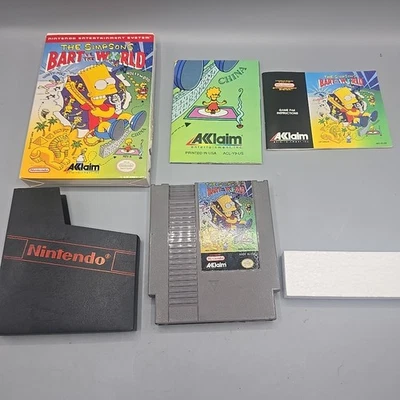 The Simpsons Bart vs. the World (Nintendo NES) Complete With Manual Poster CIB  - Image 1 of 4
