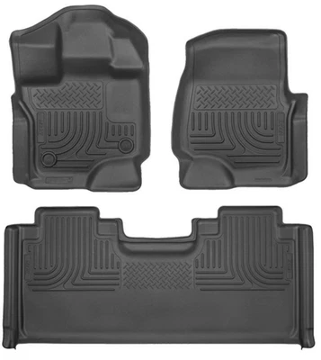 Husky Liner WeatherBeater Black Floor Liners Set for 15-2025 Ford F150 SuperCab - Image 1 of 4