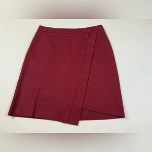 Skies Are Blue maroon wrap skirt stretch waist size medium (bin CC) - Picture 1 of 7