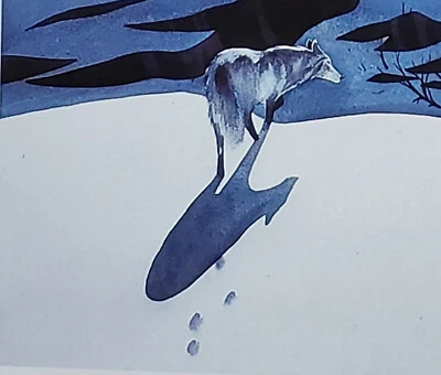 Arte de pared con impresión de placa de libro Bev Doolittle “WINTER WOLF” BD8 Foto 1 de 3