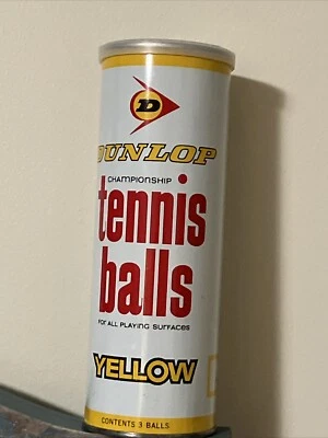 Vintage 1960s DUNLOP Championship Can Opened Three Damaged Tennis Balls Yellow - Image 1 of 4