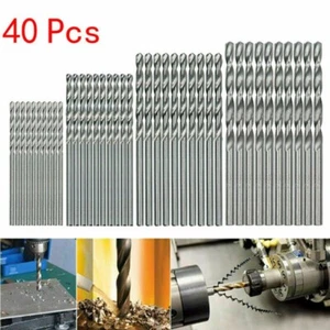 40pcs HSS Metal Micro Mini Drill Bit Set Straight Shank Metric 0.5-2.0mm Tools - Picture 1 of 11