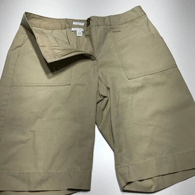 Pantalones Cortos Charter Club Para Mujer Talla 6 Allison Fit Tostado Caqui Bermudas Solapa Bolsillo Trasero Foto 1 de 4