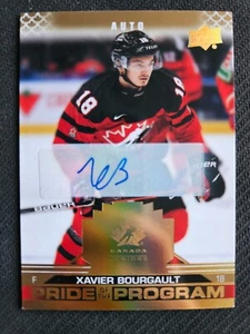 2022 UPPER DECK TEAM CANADA XAVIER BOURGAULT PRIDE OF THE PROGRAM AUTO 3 CARDS - Picture 1 of 6