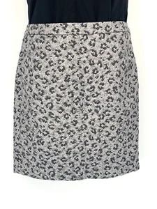 Ann Taylor LOFT Silver Metalic Leopard Pencil Women's Fully Lined Skirt Size 8 - Picture 1 of 10