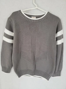 NWT Gymboree Boys Long Sleeve Sweater Pullover Gray Size 4 Solid Anchor - Picture 1 of 4