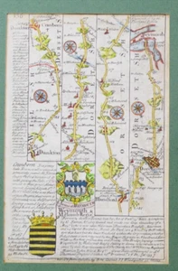 19th C Hand-Coloured Historical Route Map Dorset Wiltshire Detailed Cartography - Picture 1 of 9