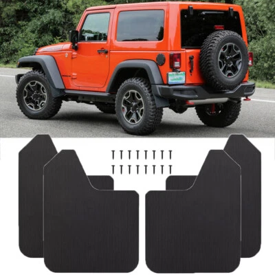 4x Guardabarros contra salpicaduras estilo fibra de carbono delanteros y traseros para Jeep Wrangler JK Foto 1 de 4