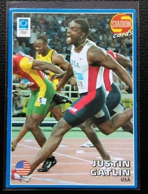 Justin Gatlin, Atenas 2004, Estadio Estrellas Mundiales, Ultra Raro, Solo 1000 Hecho Foto 1 de 2