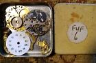 Visible 25 Jewels Fhf 6 Watch Movement + Parts In Aluminum Tin