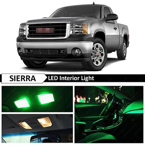 14x Green Interior LED Lights Package Kit for 2007-2013 GMC Sierra - Picture 1 of 8