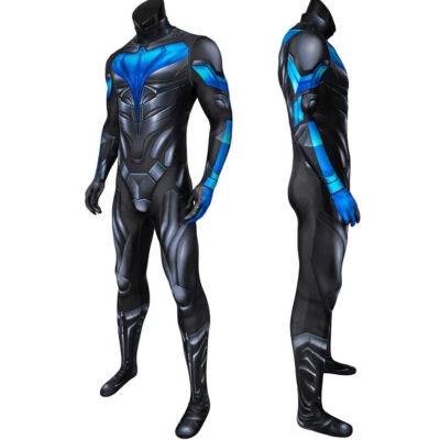Titans Nightwing Body Juegos con disfraces Mono Impresión 3D Halloween Conjunto Disfraz Foto 1 de 4