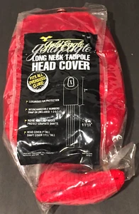 Golf Club Head Cover Red Gold Eagle Plush Fur Long Neck Tadpole Number 1 3 5 7 X - Picture 1 of 2