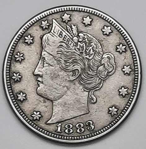 1883 No Cents Liberty V Nickel--VF! Cover