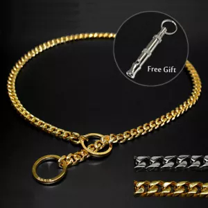 Stainless Steel Dog Choke/Check Chain Collars Slip Dog Show Necklace Gold Silver - Picture 1 of 14