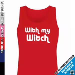 Damas Con Mi Chaleco Bruja • Prenda para el torso sin mangas Niñas Divertida Fiesta Prenda para el torso Halloween Regalo Conjunto - Imagen 1 de 6