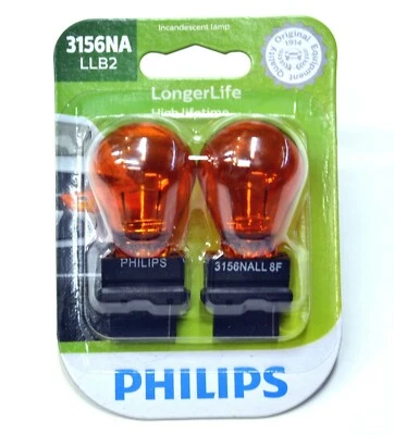 Philips LongerLife 3156NA 27W Dos Bombillas Señal de Giro Frontal Repuesto Lámpara de Stock Foto 1 de 4