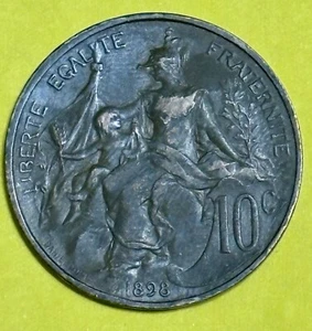 1898 France 10 Centimes - Picture 1 of 8