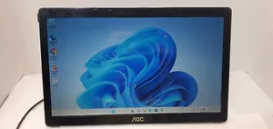 AOC E1649FWU Black 15.6" Portable LED Display USB Monitor w/Fold Out Stand Nice - Picture 1 of 5