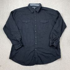 Beverly Hills Polo Club Button-Up Shirt Men's Size 3XLB Black Long Sleeve
