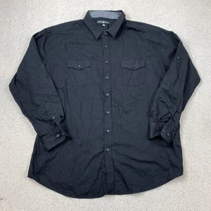 Beverly Hills Polo Club Button-Up Shirt Men's Size 3XLB Black Long Sleeve - Picture 1 of 8