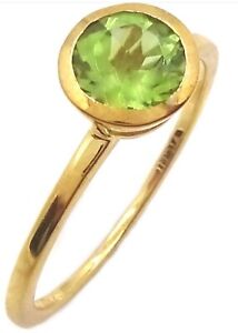 SAVVY CIE JEWELS 18K Gold Vermeil Peridot Solitaire Ring Size 7 Valued At $150