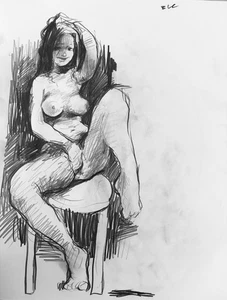 Academic Realism Anime Girl Drawing Pencil On Paper 11x14 Original Signed - Picture 1 of 3