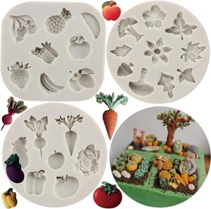 Silicone Fruits Vegetables Mold For Cake Decorating Cupcake Topper Gum Paste - Picture 1 of 9