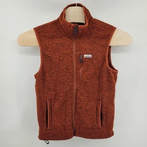 Orvis Mens Vest Medium Full Zip Fleece Mock Neck Sleeveless Outdoor Copper Brown - Picture 1 of 7