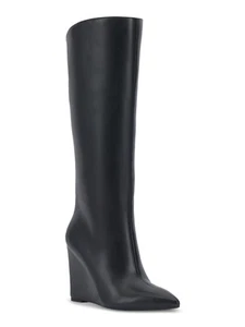 INC Womens Black Padded Goring Appile Pointed Toe Wedge Zip-Up Dress Boots 9.5 M - Picture 1 of 11