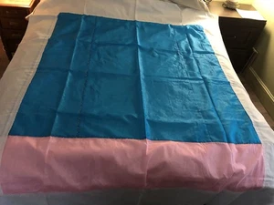 Hellblau Rosa Weiß Leichte Baumwolle Tagesdecke Tischdecke Überwurf 81 X 66" - Bild 1 von 6