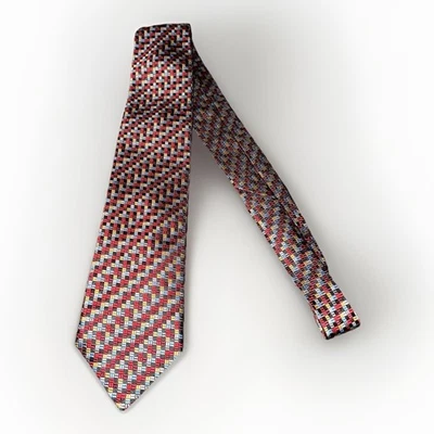 塞里卡 100% 真丝领带男式多色意大利几何领带 — 第 1/4 张图片