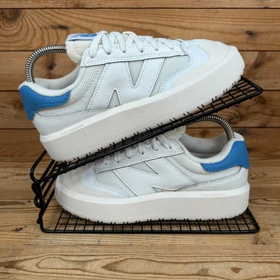New Balance Trainers Womens Size UK 4.5 White Blue Chunky Platform Shoes CT302 - Image 1 of 4