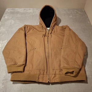 Chaqueta Old Mill Para Hombre Grande Marrón Pesado Pato Algodón Ropa de Trabajo Abrigo Forrado Cremallera - Imagen 1 de 6