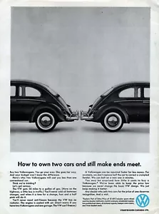 1961 Volkswagen Bug "Make Ends Meet" Original Rare Print Ad - Picture 1 of 1