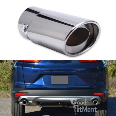 For Honda CR-V Car Stainless Steel Straight Exhaust Pipe Tip Tail Muffler Chrome - Image 1 of 4